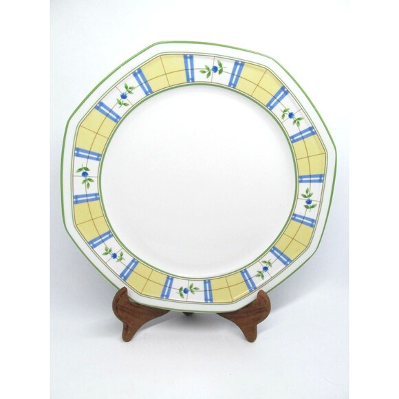 Studio Nova Gingham Blue 12" Round Chop Plate Platter - Picture 6 of 10